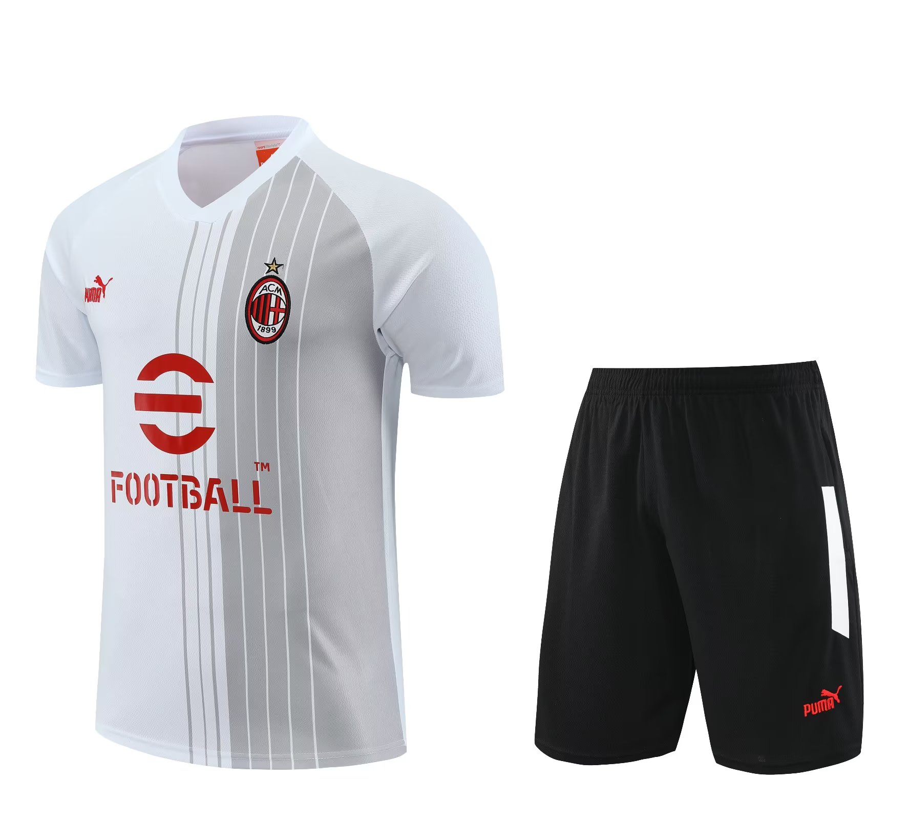 AAA Quality AC Milan 23/24 White/Grey Training Kit Jerseys